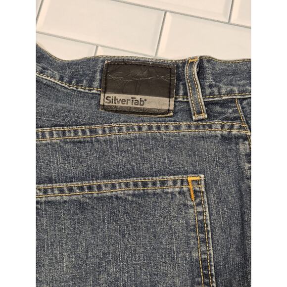 Levis Silver Tab Baggy Jeans Mens Size 36x32 Blue Denim Distressed Grunge Style - Picture 10 of 10